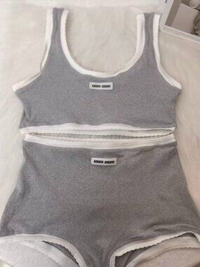 Miu Miu Grey Swimsuit Set